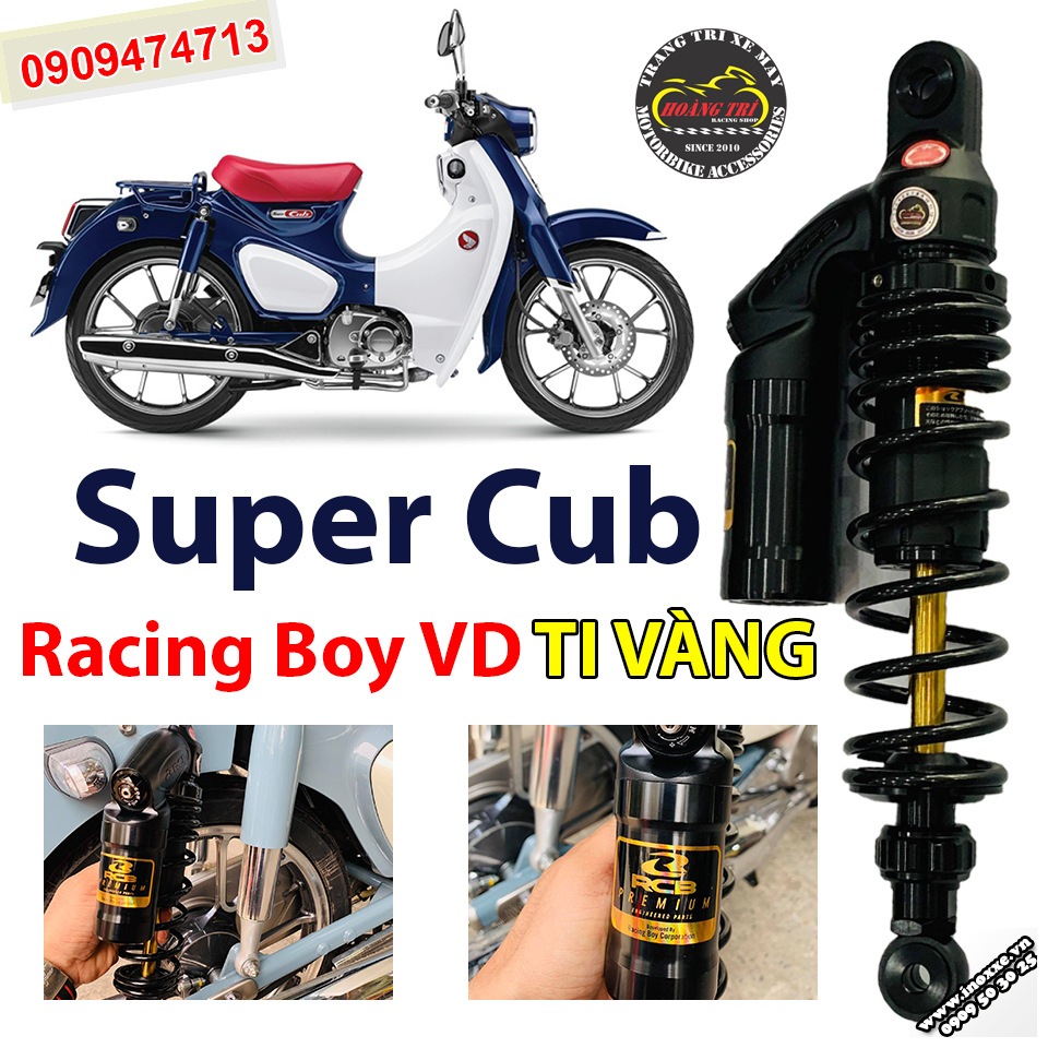 Phuộc bình dầu Racing Boy VD ti vàng cho Super Cub hàng chính hãng